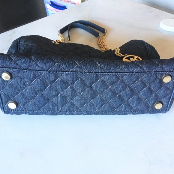 Michael Kors Susannah large tote dark denim purse - Picture 3 of 13